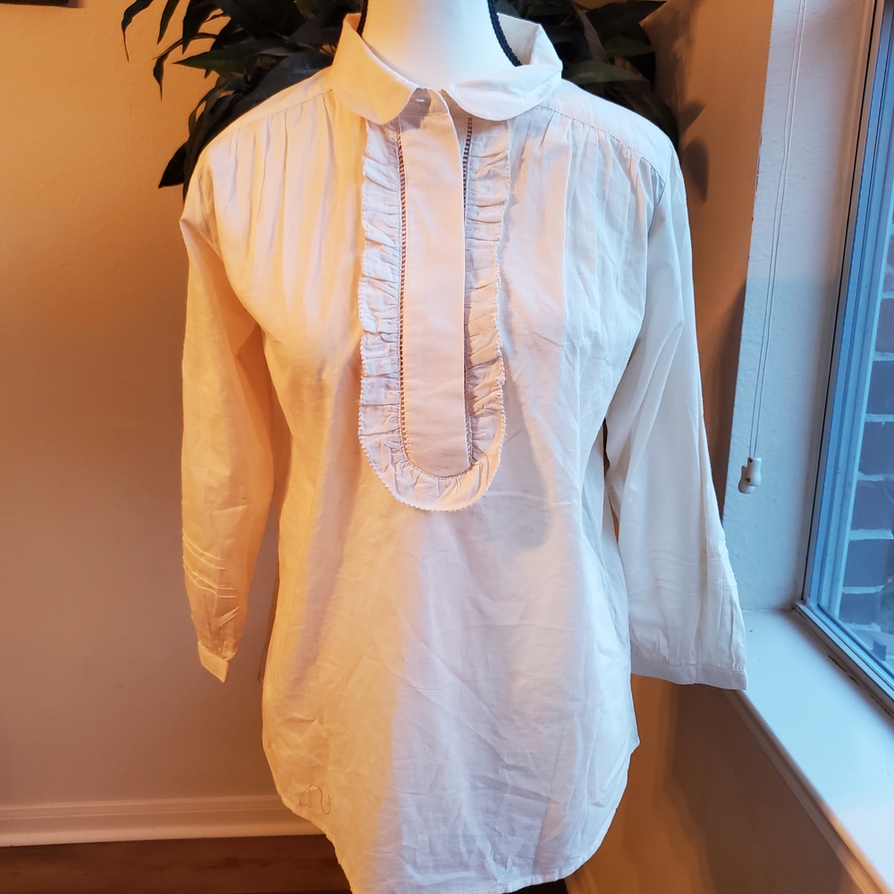 Elegant Cream Ruffled Blouse